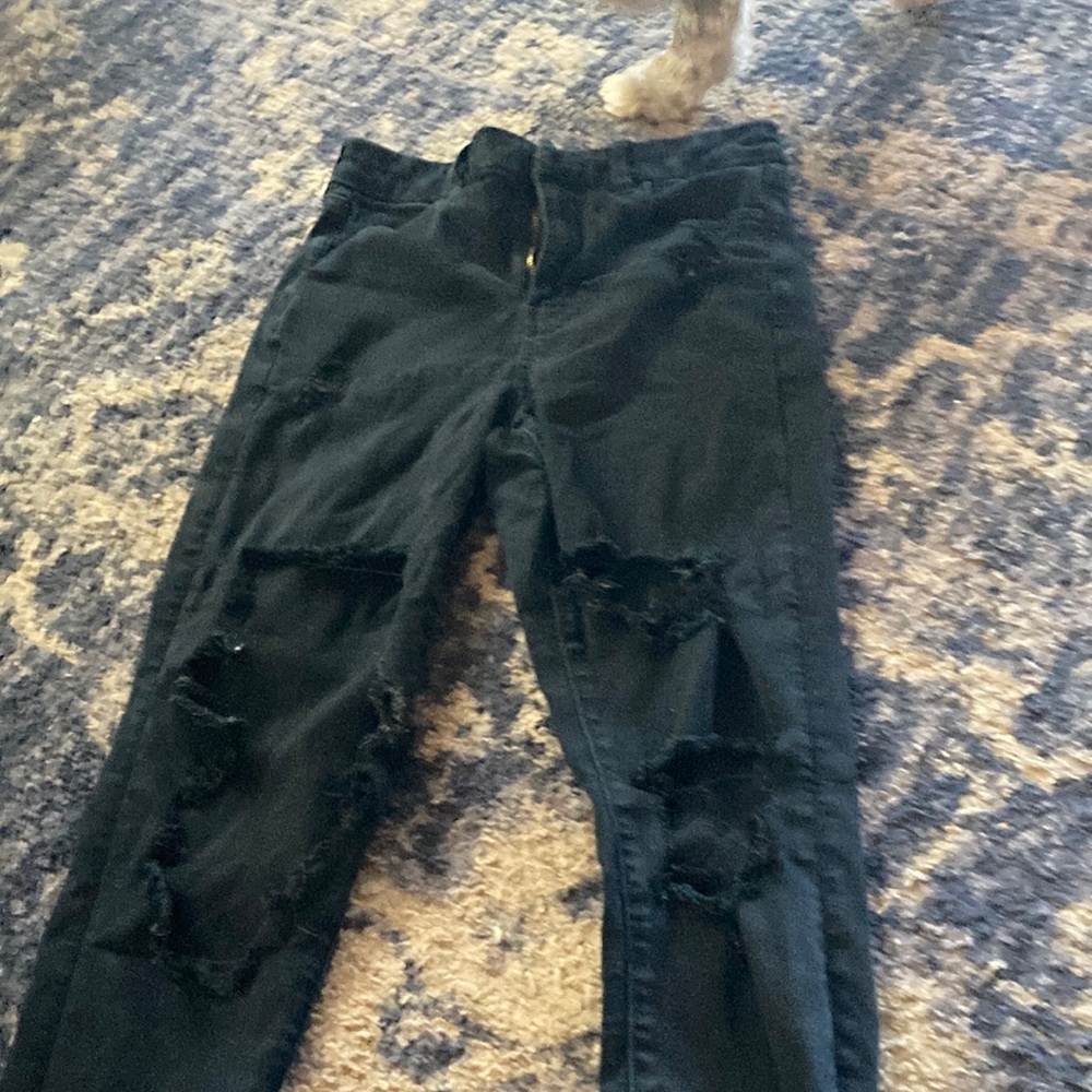 black ripped jeans